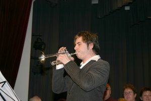 Christian Wahl und seine Trompete.